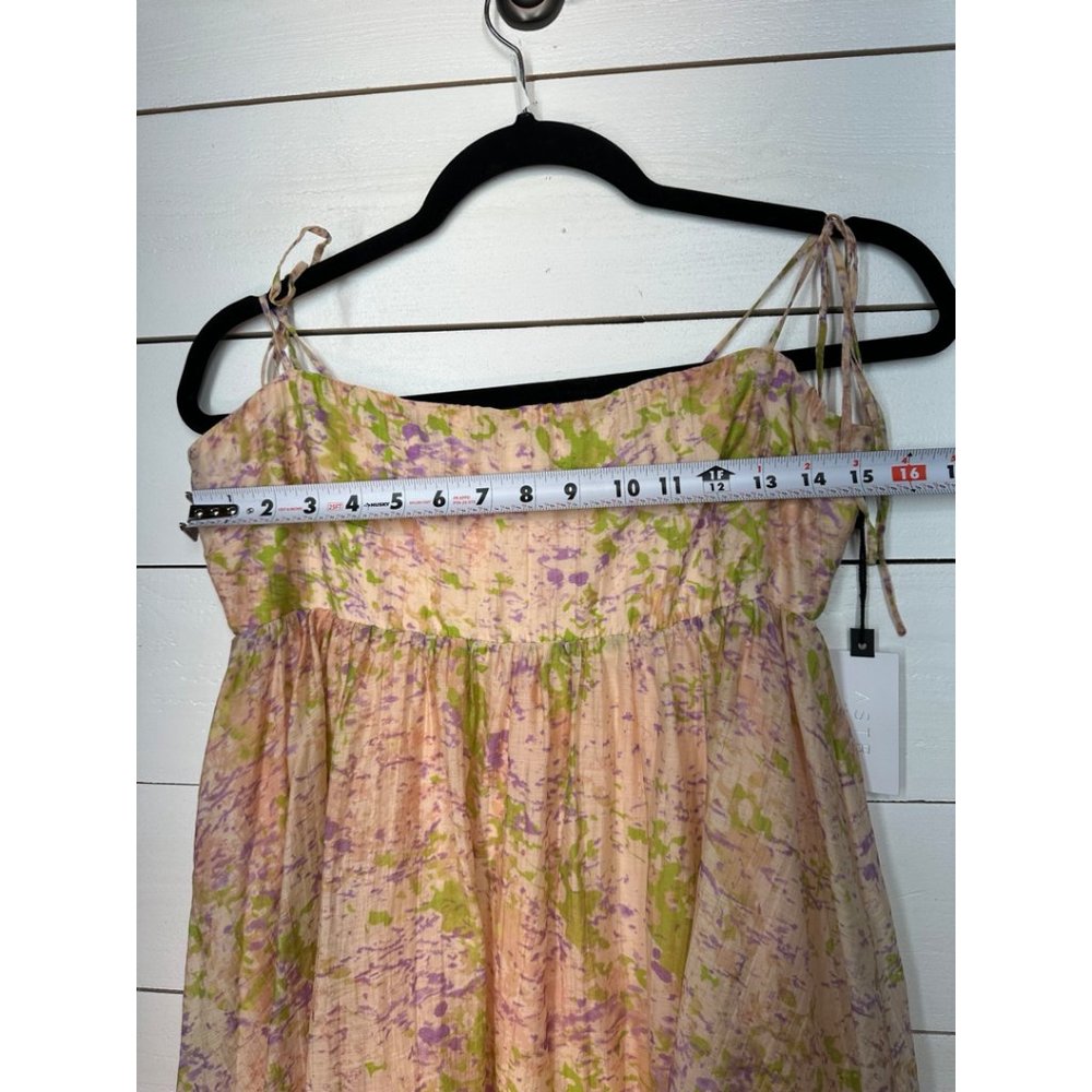 Astr Floral Tie-Shoulder Mini Dress in Pink and Green - Picture 13 of 14